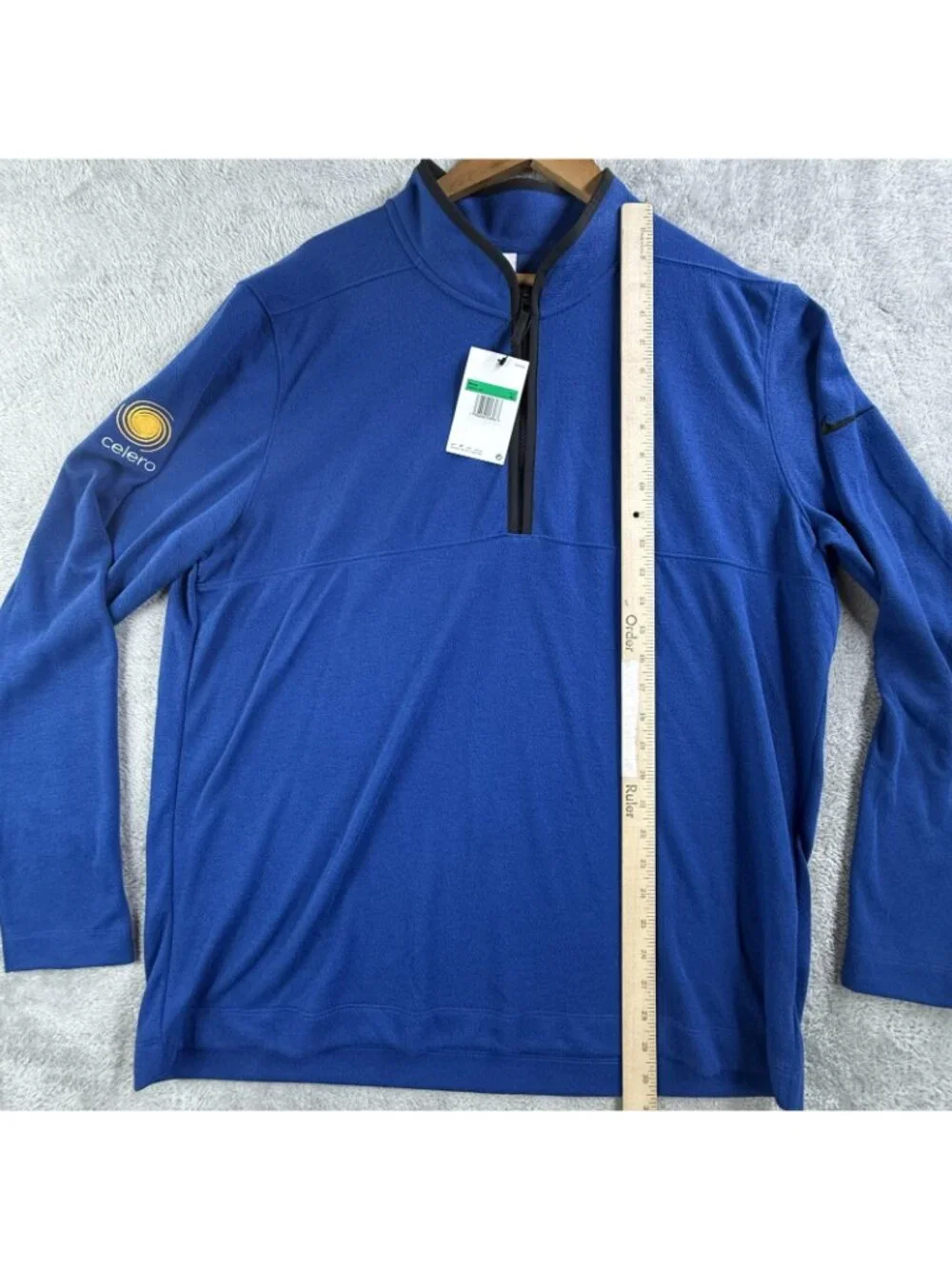 Nike Golf Pullover Mens XL Blue 1/4 Zip Mock Neck Celero Logo Top DX6702-431